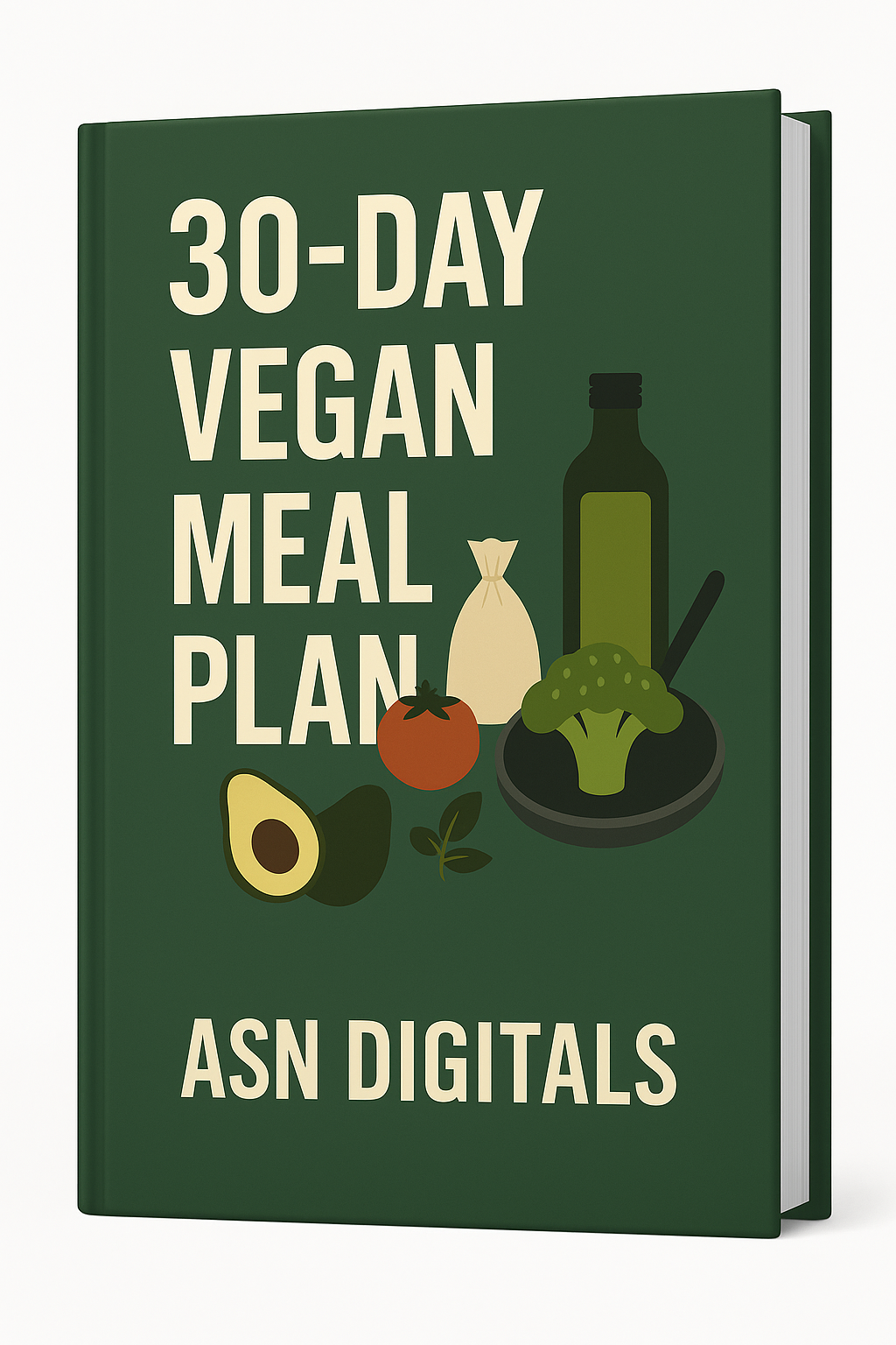 30-day Vegan Meal Plan guide cover - plant-based recipes and grocery lists ebook